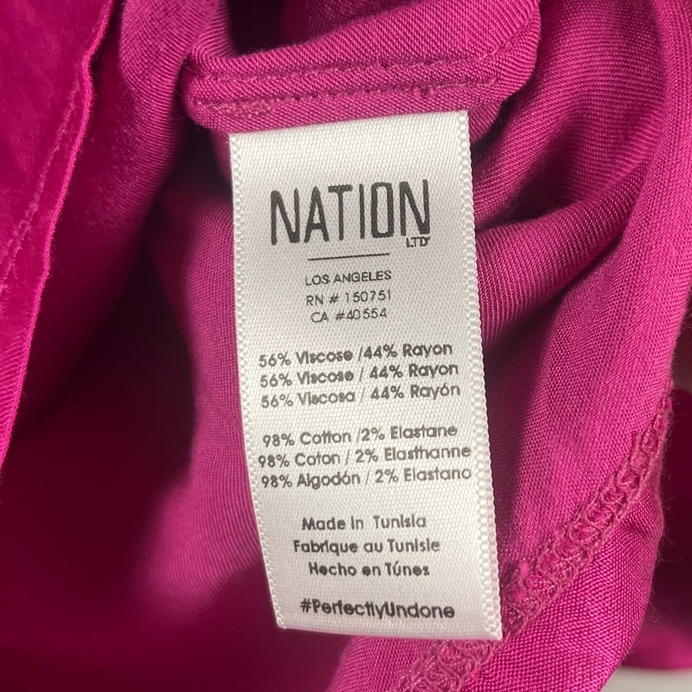 Nation LTD Donna Bell Sleeve top in miss magenta size small - Picture 6 of 9